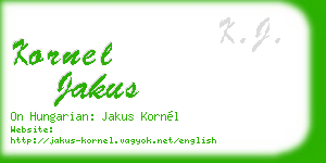 kornel jakus business card